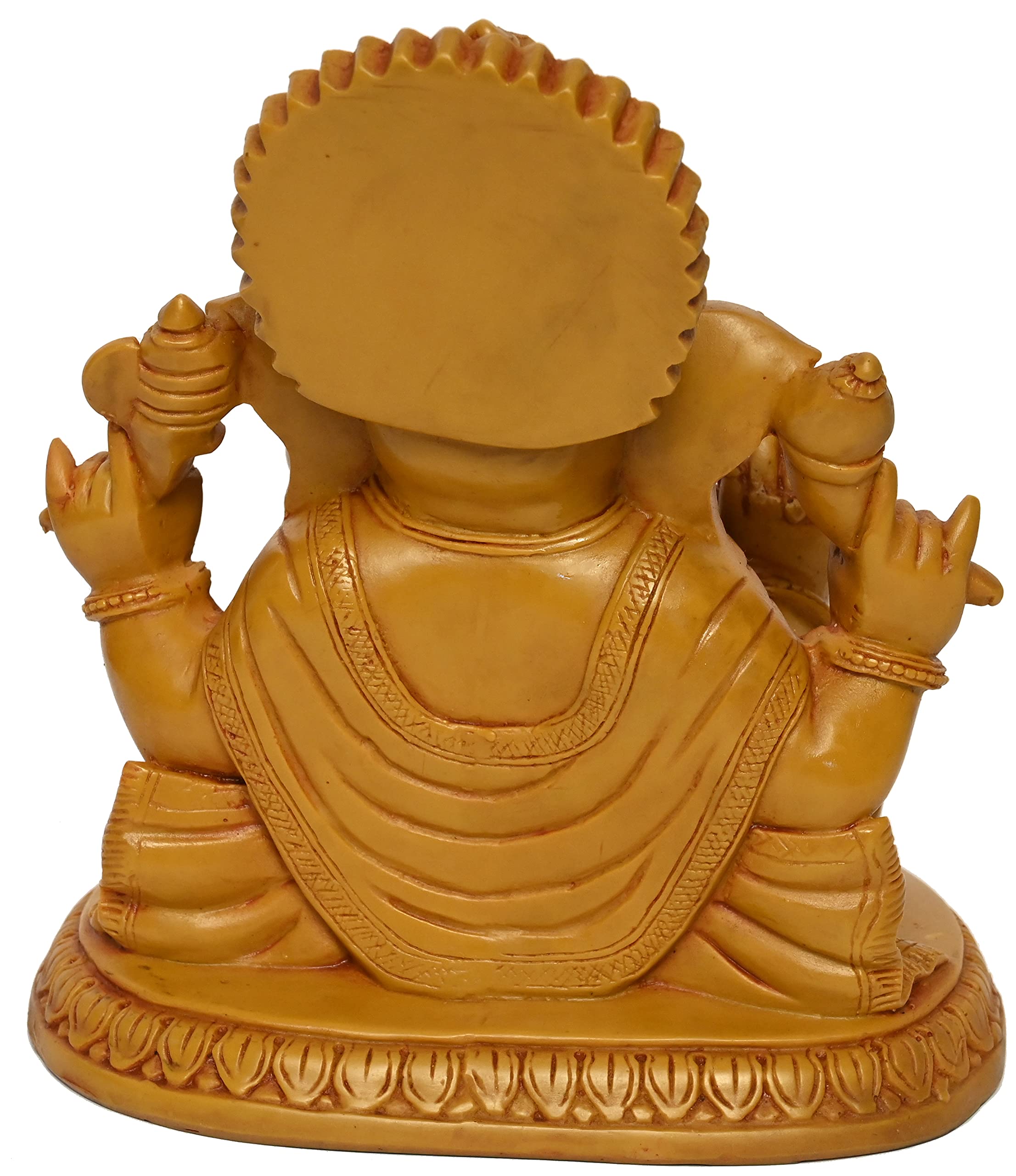 Karighar Ganpati Bappa/Ganesh Ji/Ganesha Idol For Home/Living Room/Puja Room/Gifting (Brown,5.15X6.75X7.10 Inches) D0073